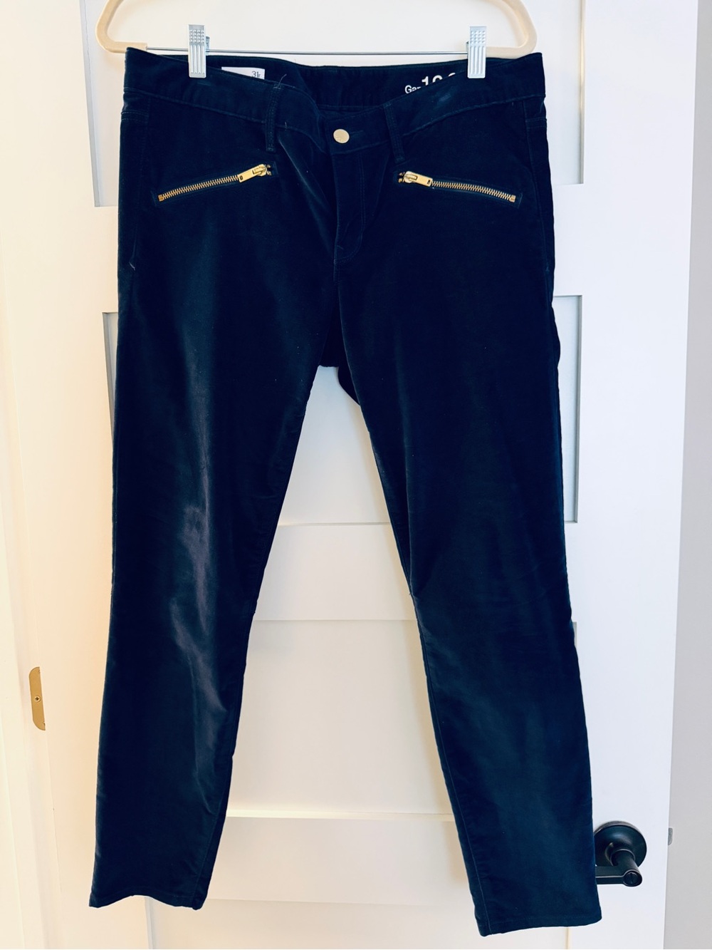 GAP, navy, velveteen, ankle/crop, xlnt condition